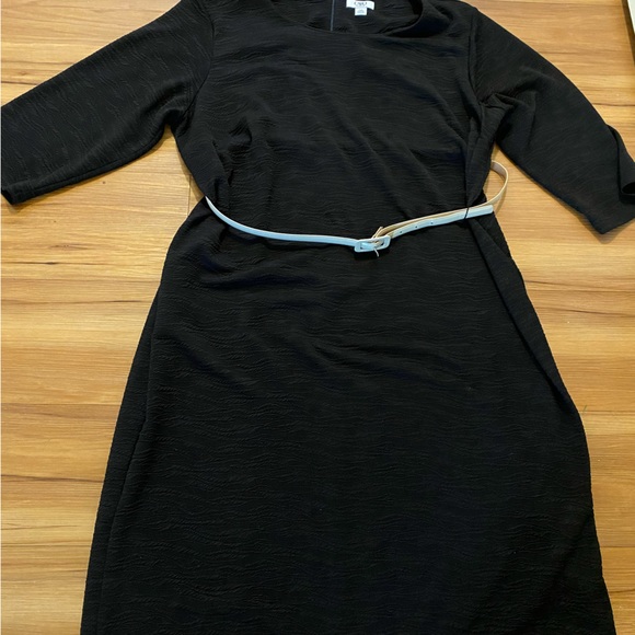 Cato Dresses & Skirts - Women Black Wave print Cato Dress with Beige shiny belt!!!